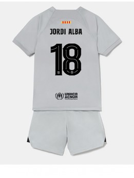 Barcelona Jordi Alba #18 Ausweichtrikot für Kinder 2022-23 Kurzarm (+ Kurze Hosen)